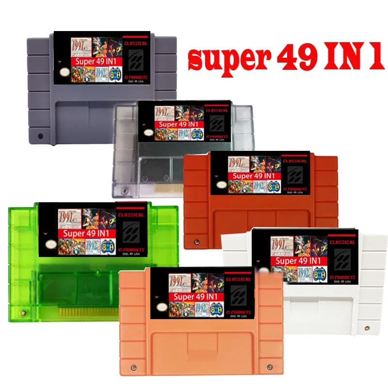 SUMMER FLASH Schede di memoria per macchine per videogiochi Super 49 in 1 Versione USA con Game Donkey Kong1.2.3 Zeldaed Link SMB REMIX