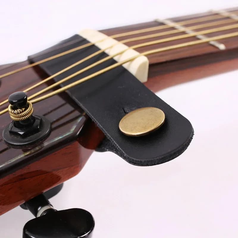 Adattatore per paletta con pulsante per tracolla per chitarra 1PC in pelle vintage con chiusura per parti di chitarre acustiche ed elettriche per basso ukulele