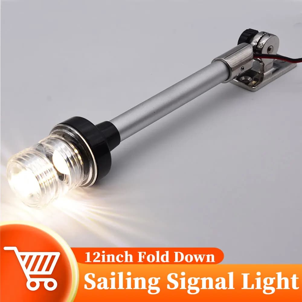 La luce di navigazione da 12 pollici piega verso il basso la luce di segnalazione a vela a LED per la luce di ancoraggio di poppa della barca dell'yacht lampada rotonda di Pactrade in acciaio inossidabile