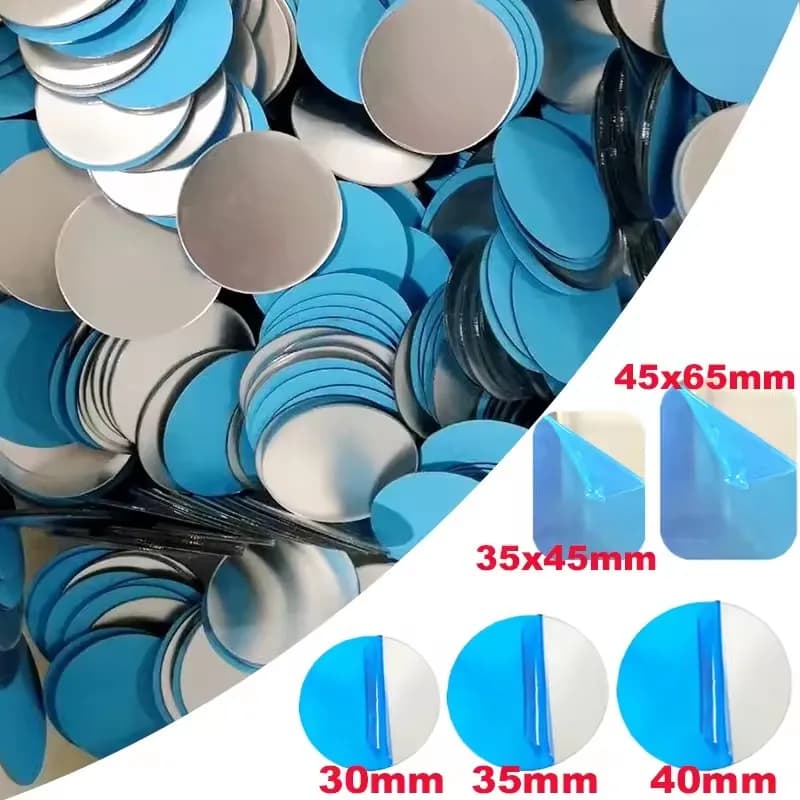 1/5/20 Pezzi Piastra Metallica Magnetica per Supporto Magnetico per Telefono Auto, Foglio di Ferro Rotondo/Quadrato, Adesivo Magnetico per Supporto Tablet/Mobile