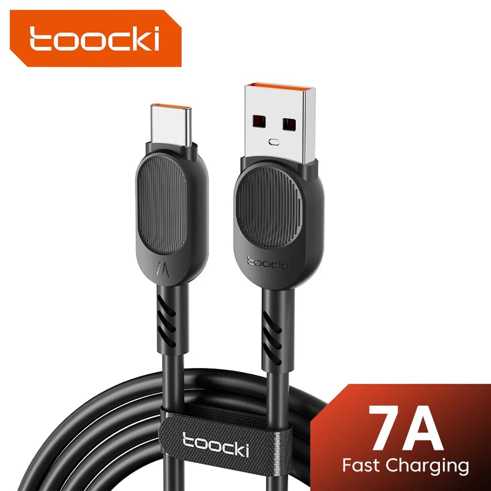 Toocki 7A Cavo da USB a tipo C per Huawei OPPO Samsung Trasmissione USB 2.0 Materiale TPE Cavo USB C da 1/3/5 pezzi per Xiaomi Oneplus