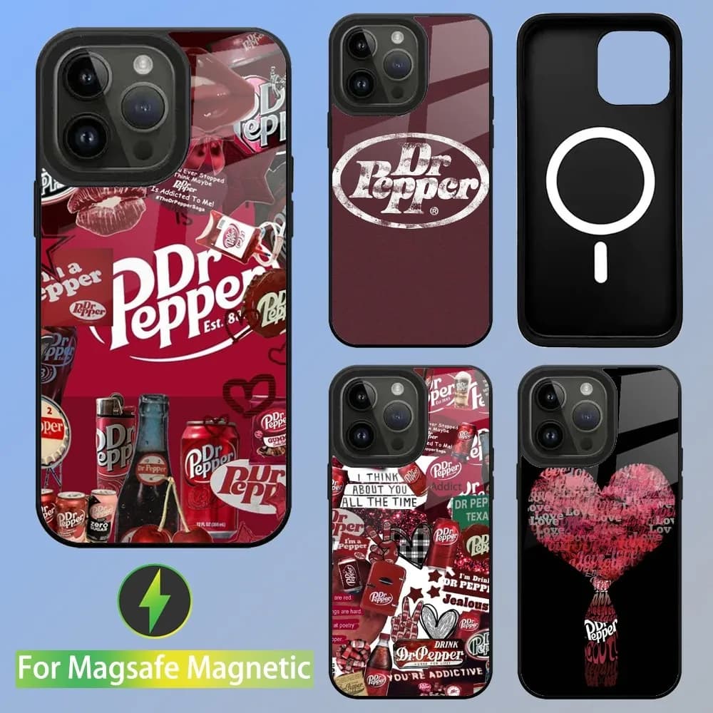 Custodia per telefono Cherry Drink D-Dr-P-Pepper per iPhone 16,15,14,13,12,11,Plus,Pro,Max Mini Magsafe ricarica Wireless magnetica