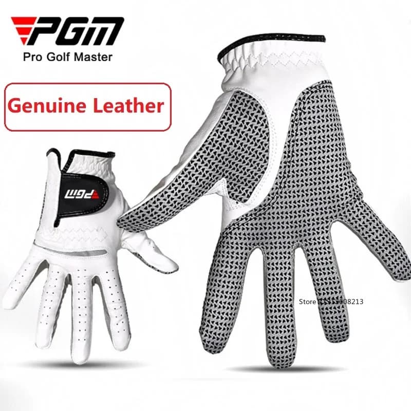 Guanti da golf PGM Guanti da uomo in vera pelle per mano sinistra e destra Guanti sportivi morbidi antiscivolo Ausili per l'allenamento del golf traspiranti da uomo