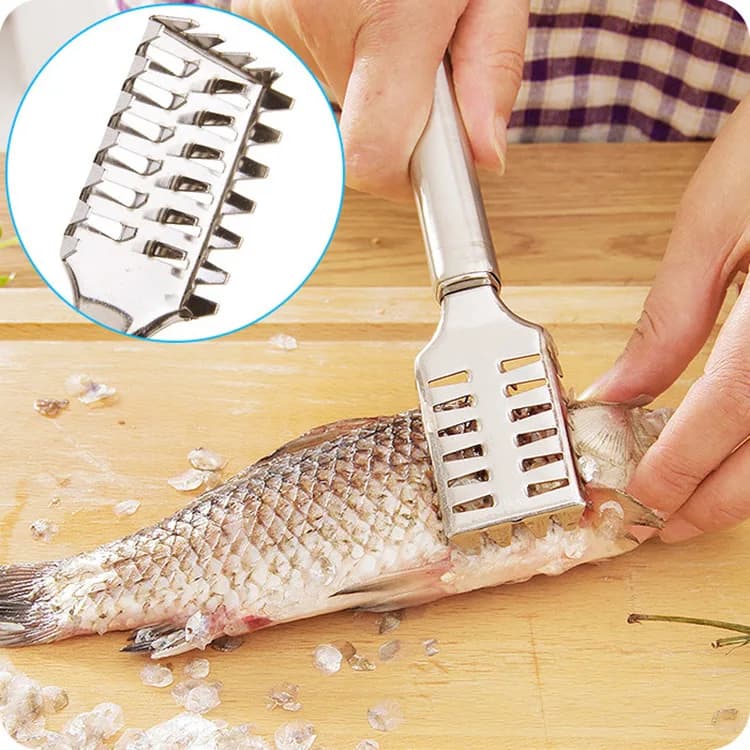 Raschietto per squame di pesce in acciaio inossidabile da cucina Pratico dispositivo per la rimozione delle squame di pesce Strumento per la rimozione delle squame per uso domestico