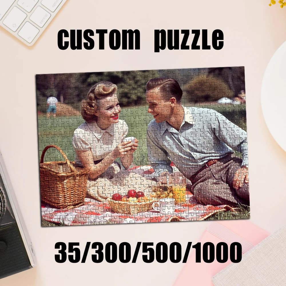 35/300/500/1000pcs Personalized Custom Photo Puzzle couple photos DIY Toy Decoration Collectiable Present