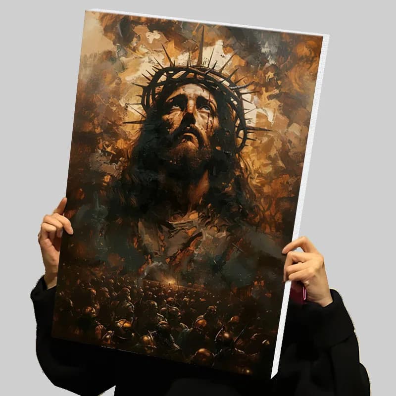 Golden Yellow Jesus Prints Poster Custom Canvas Painting Wall Art Aesthetic Room Decoration Decorations for Home Pictures Mural