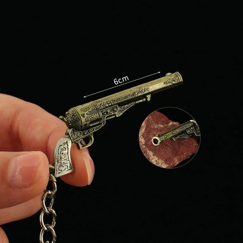 6CM Mini Gun Model Keychain M1851 Model Jewelry Weapon Metal Pendant Key Chain Bag Car Key Holders Gift For Kids Men