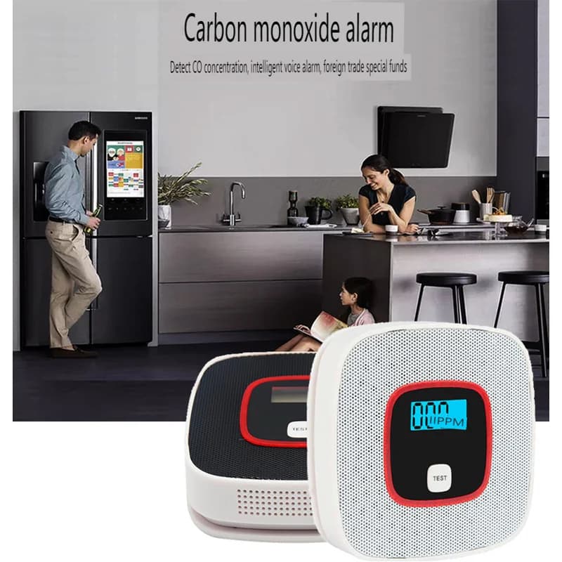 Household CO Gas Leakage Prevention Numerical Display Voice Alarm Detector Wall Mount Independent Carbon Monoxide Detector