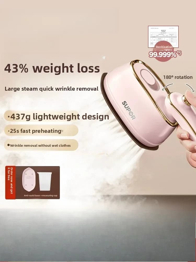 Handheld Garment Steamer, Mini Portable Steam Iron, Electric Clothes Ironing Machine for Home Dorm Use