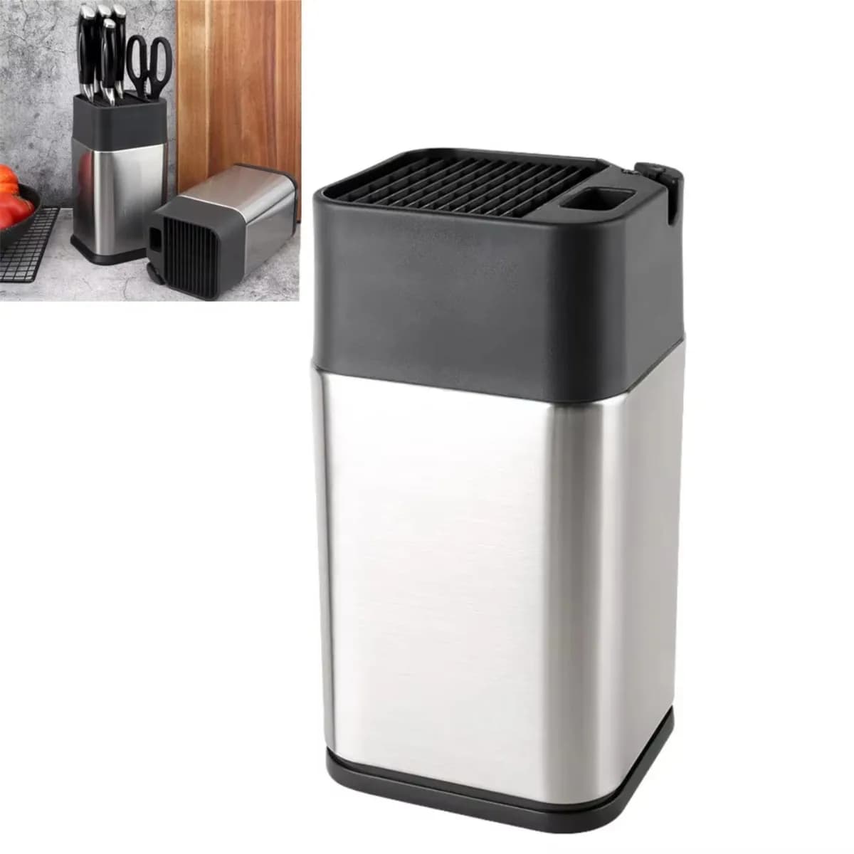 Detachable Kitchen Knife Storage Rack Multifunctional Holder Easy Clean Countertop with Sharpener Edge Kitchenware Organizer