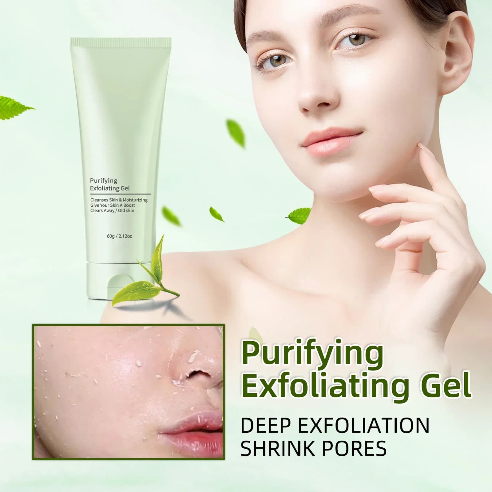 Gel esfoliante per il viso Riduce i pori Scrub esfoliante per il viso Rimuovi i punti neri Idratante per il corpo tenero Pulisce la cura della pelle