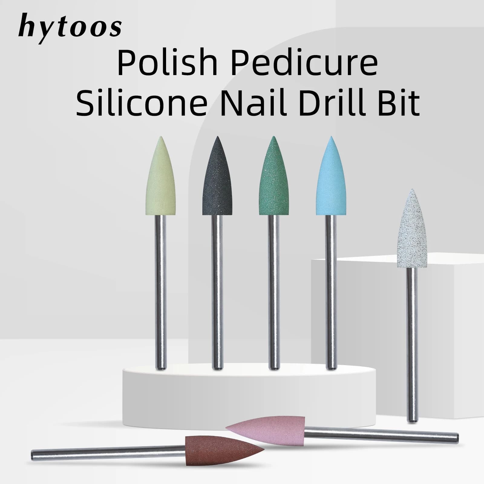 HYTOOS 6*16mm Cono Punte Da Trapano Per Unghie In Silicone 3/32 "Pedicure Punta di Lucidatura per Trapano Per Unghie Manicure e Cura Del Piede Strumenti di Pre-tretamento