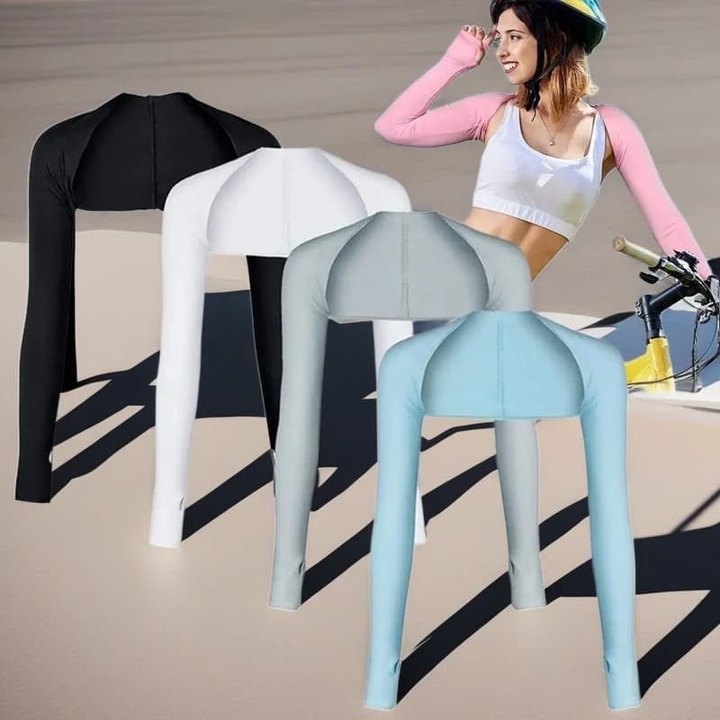 STONEGO Guanti sportivi con protezione UV Abbigliamento protettivo solare da donna Attività all'aperto Golf Corsa Ciclismo Polsino con scialle