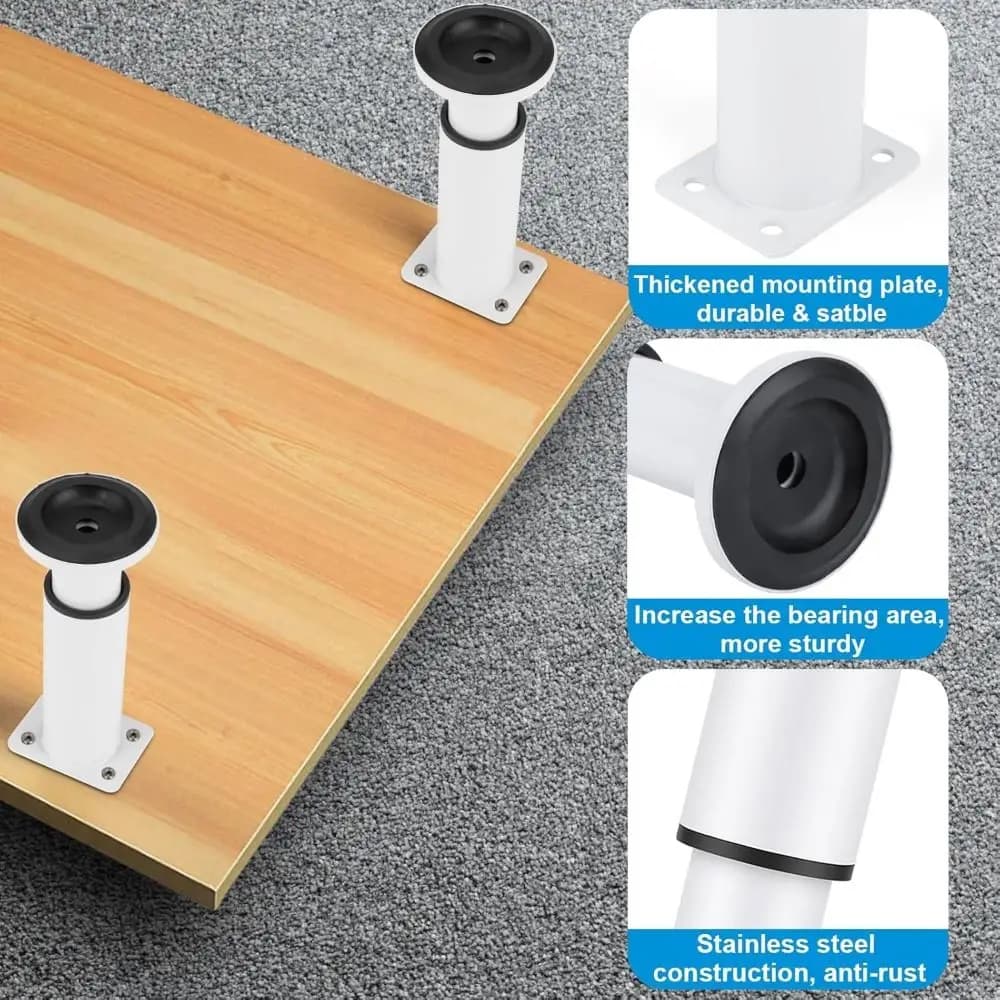 Gambe di Supporto per Mobili Regolabili in Altezza, Gambe di Ricambio Resistenti, Staffa Telescopica con Cuscinetti, Accessori Fai-da-Te Portanti