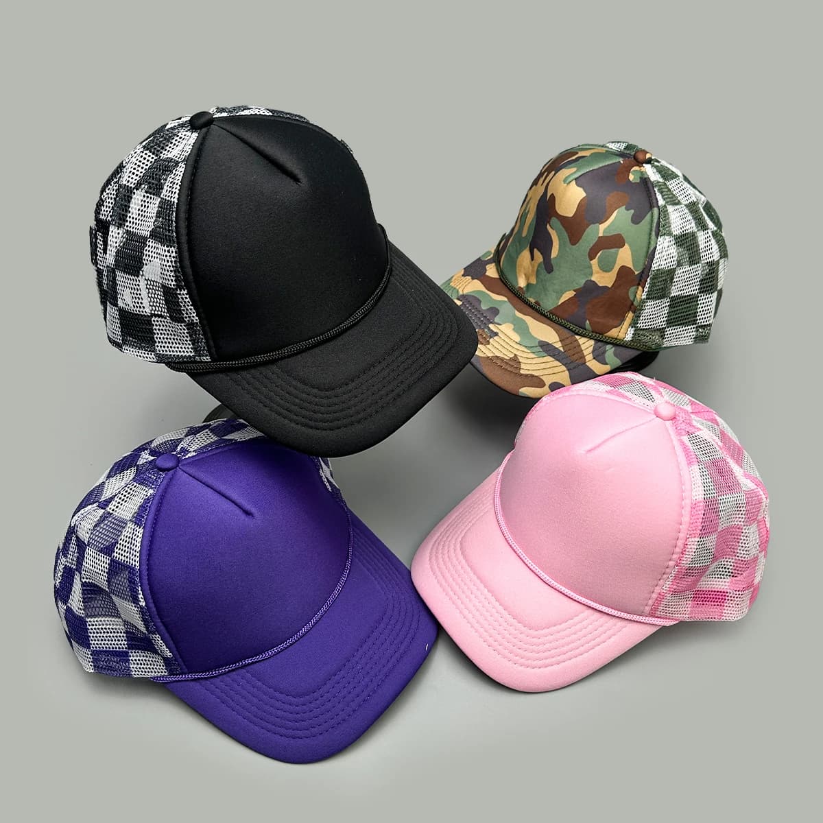 Cappelli da Baseball Semplici a Quadri in Tinta Unita, Nuovi Cappellini Unisex con Protezione Solare, Traspiranti e Versatili in Rete