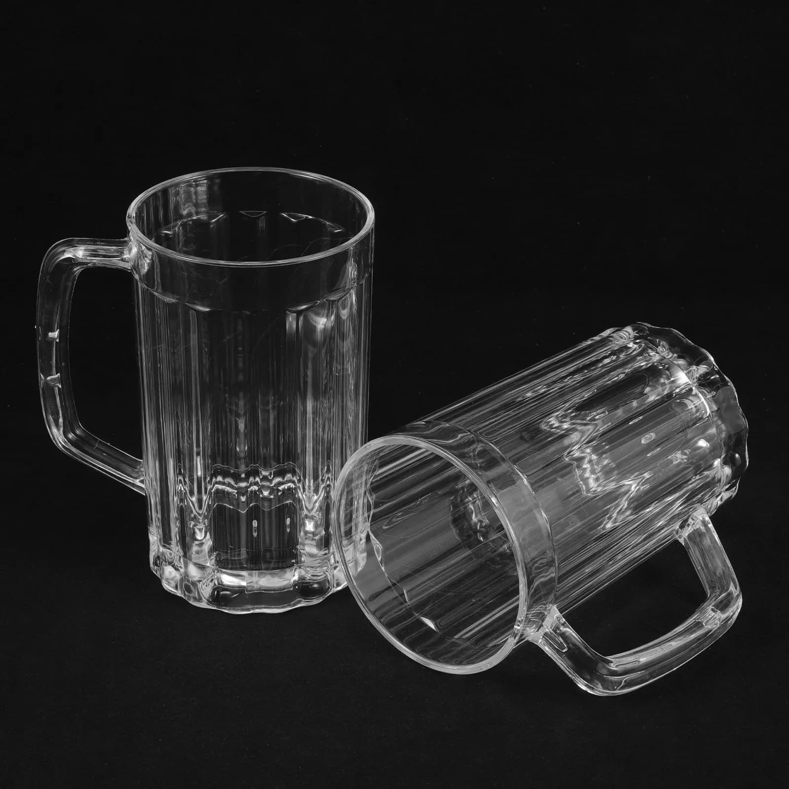 2Pcs 500Ml High-Quality Plastic Beer Mug Thickened Base Smooth Finish Easy-Grip Handle Ideal for Beer Water Juice Coffee Milk
