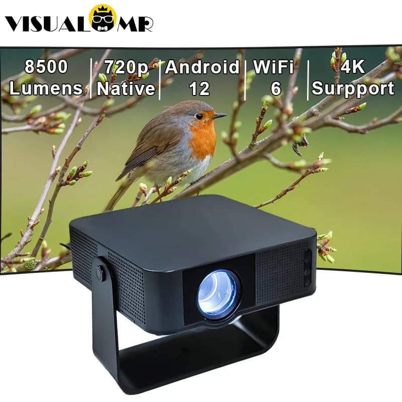 AI Smart 8500 lumen Z6 Mini proiettore Full HD Android 12 Messa a fuoco automatica WiFi 6 Auto Keystone Full HD 1080P Proiettore Home Cinema