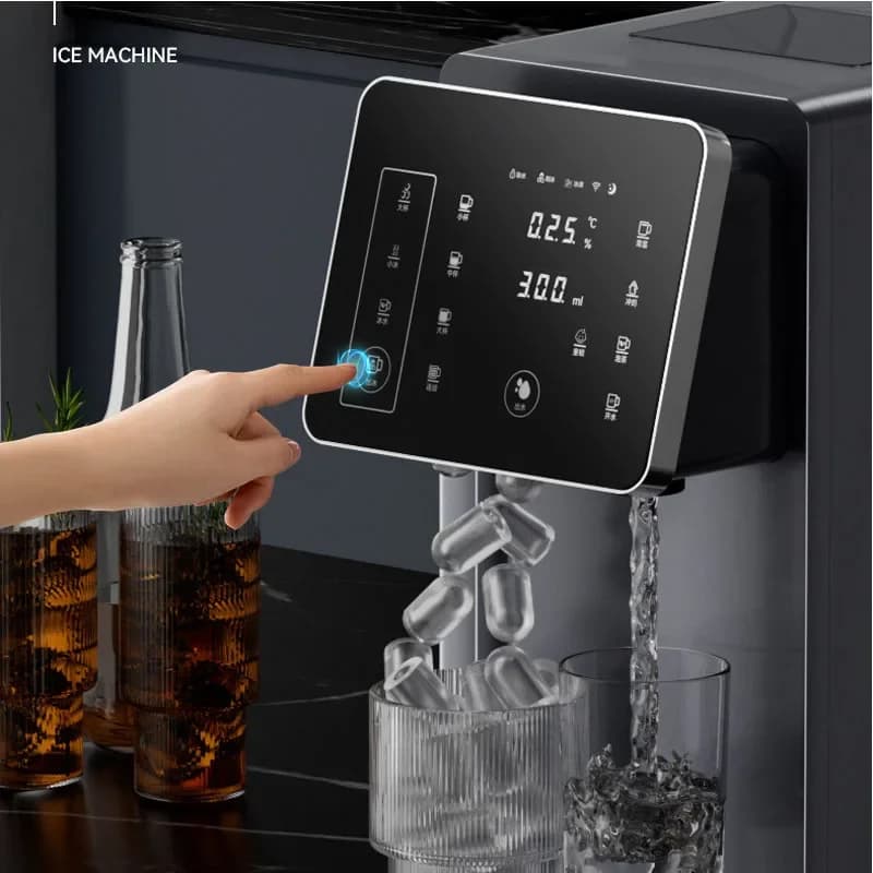 Desktop Commercial Ice Maker & Water Dispenser All-in-one Machine Cold & Hot Water Ice Making Equipment for Milk Tea Shop Bar