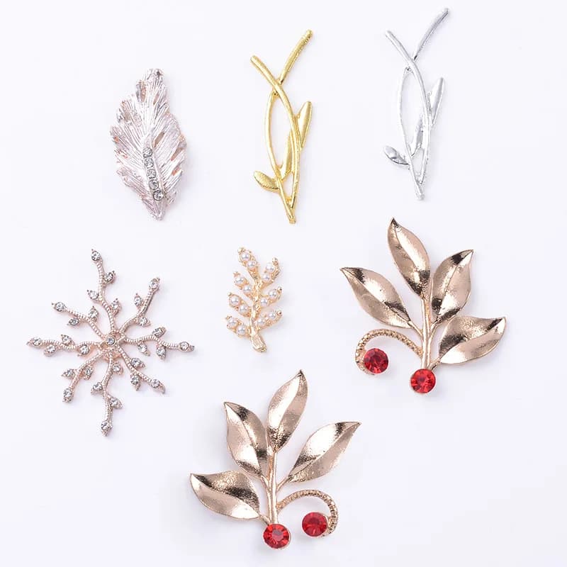 Accessori per capelli fatti a mano fai-da-te, scarpe, abbigliamento, materiali per borse, accessori, fiori antichi, piante, foglie, accessori in lega,