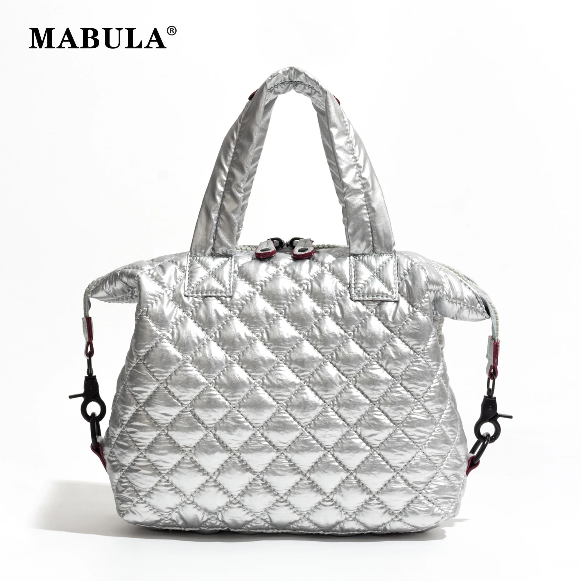 MABULA Designer Luxury Quilted Pillow Tote Women's Bags Mini Padded Feather Crossbody Puffer Bag Cell Phone Bag