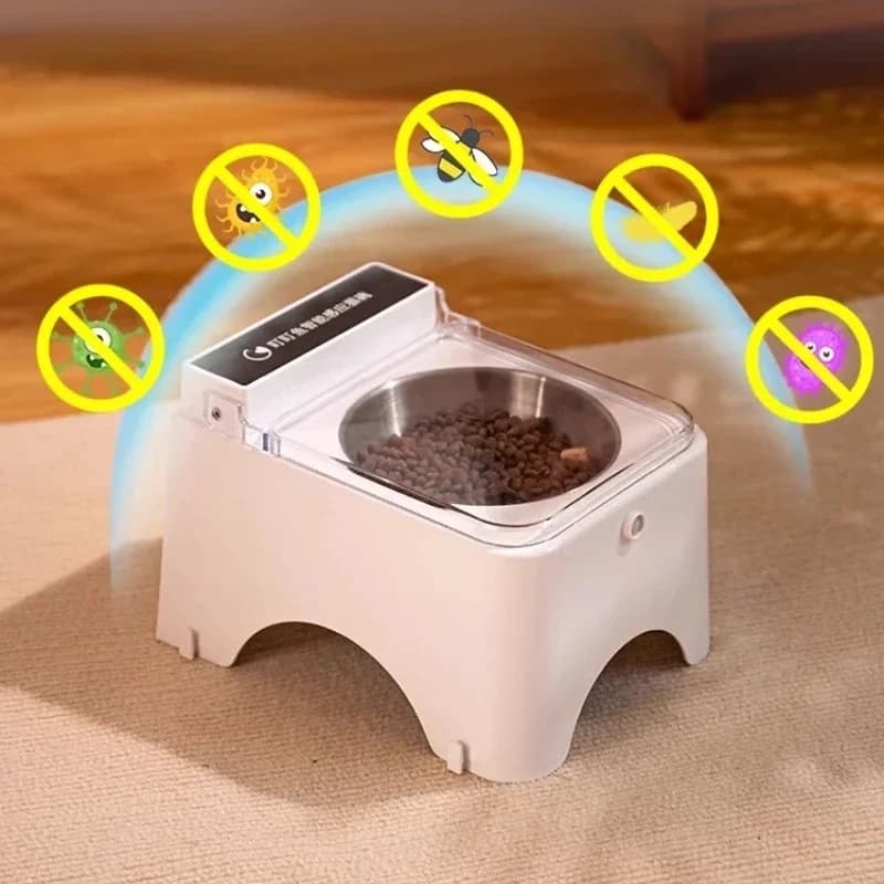 Distributore Automatico di Cibo per Gatti con Sensore a Infrarossi, Ciotola Intelligente Anti-topo, Mangiatoia per Cani, Prodotti per Animali Domestici