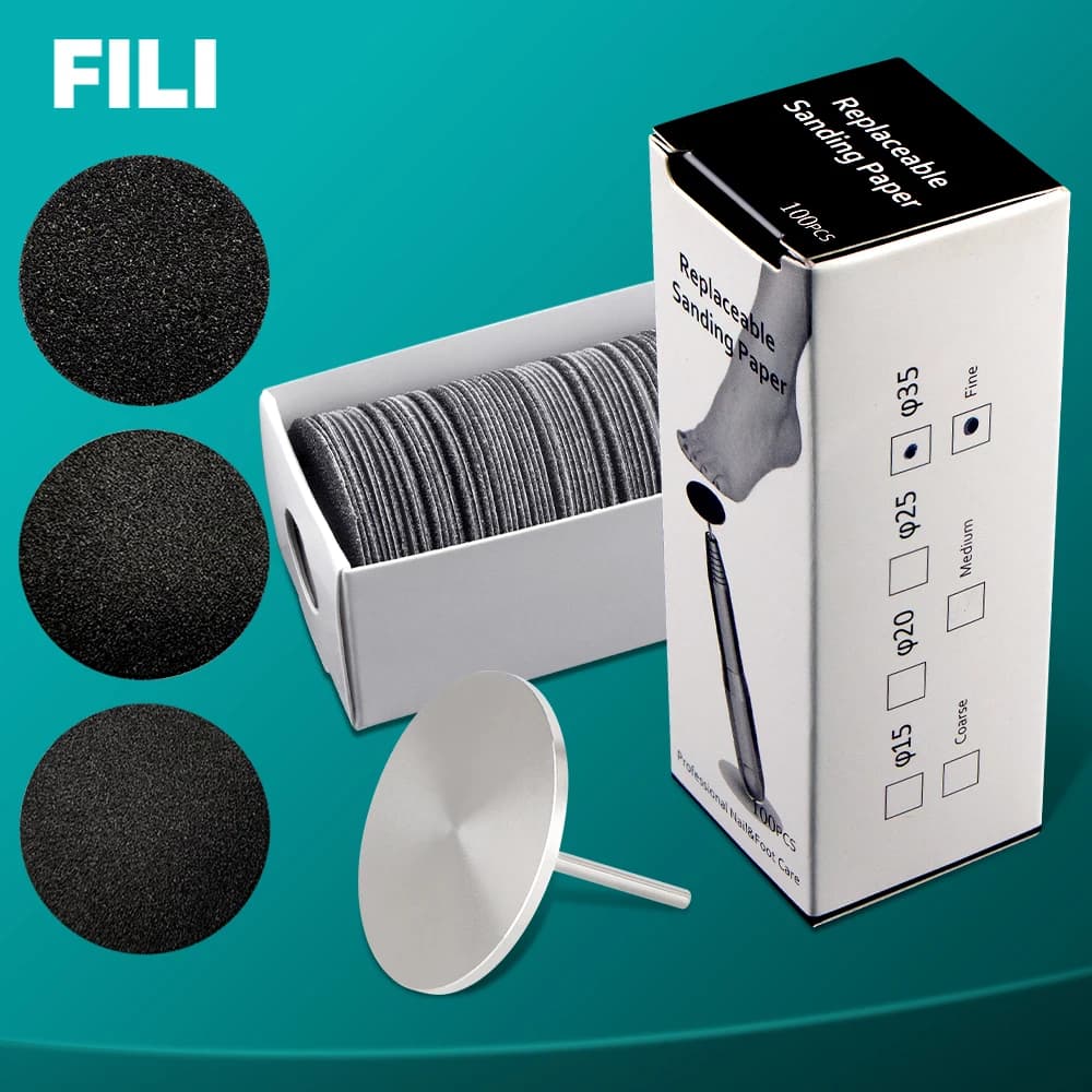 Disco abrasivo grande da 35 mm sostituibile per la rimozione di calli e pelle morta, per pedicure e manicure, compatibile con lima elettrica rotante per salone.