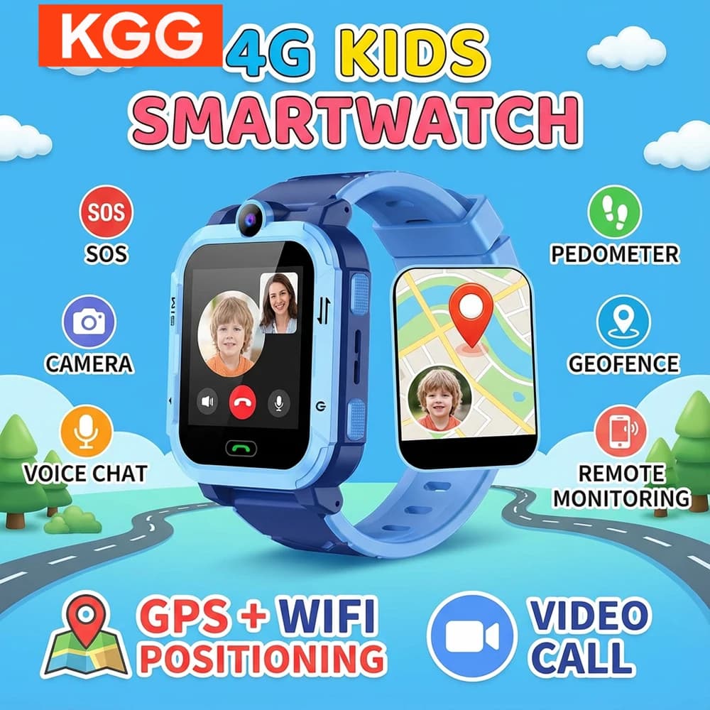 Smartwatch 4G per Bambini con Telefono, WhatsApp, GPS, WiFi, Chiamata Video, Chiamata SOS, Monitoraggio, Regalo per Bambini, 8GB, Download APP
