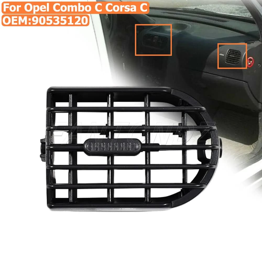 1 Pezzo Copertura Griglia Diffusore Bocchetta Aria Anteriore Nera 90535120 Per Opel/Vauxhall Combo C Corsa C S07 Accessori Auto