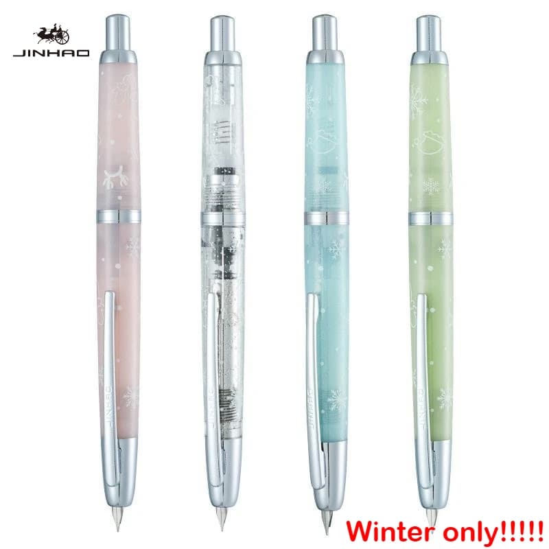 JINHAO 20 Press Penna Stilografica Retrattile EF/F Pennino in Plastica con Clip Convertitore di Inchiostro per Scrittura PK 10 A1 Materiale Scolastico di Cancelleria