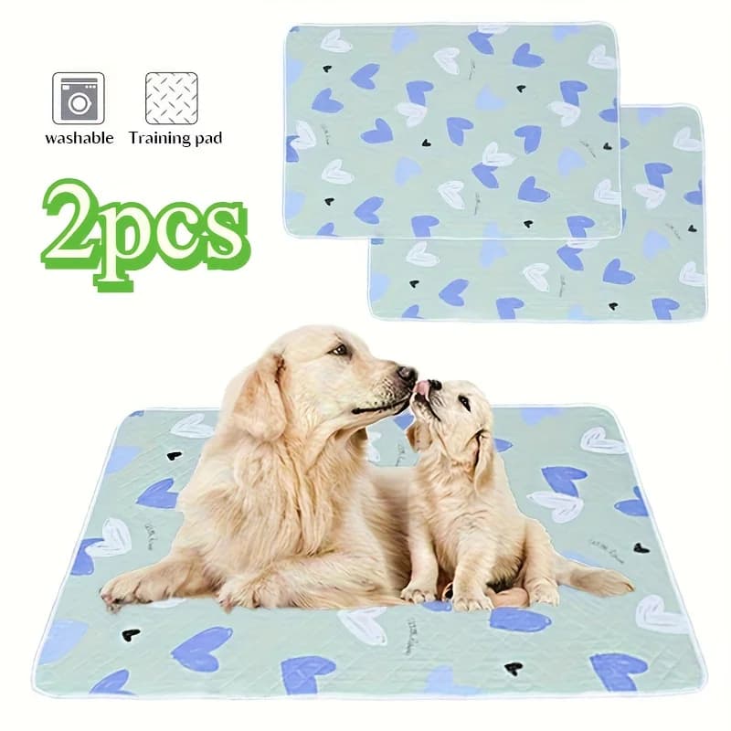 2pcs Puppy Pee Pads Pet Training Pads for Dogs and Cats Reusable Pet Pad Slip Disposable Housebreaking Pads with Printed Design