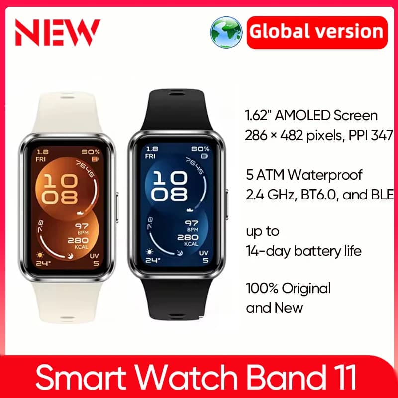 Smart Watch Huawei Band 11 Wrist Smart Band 1.62'' AMOLED Screen Smartwatch Heart Rate Smartband Global Version