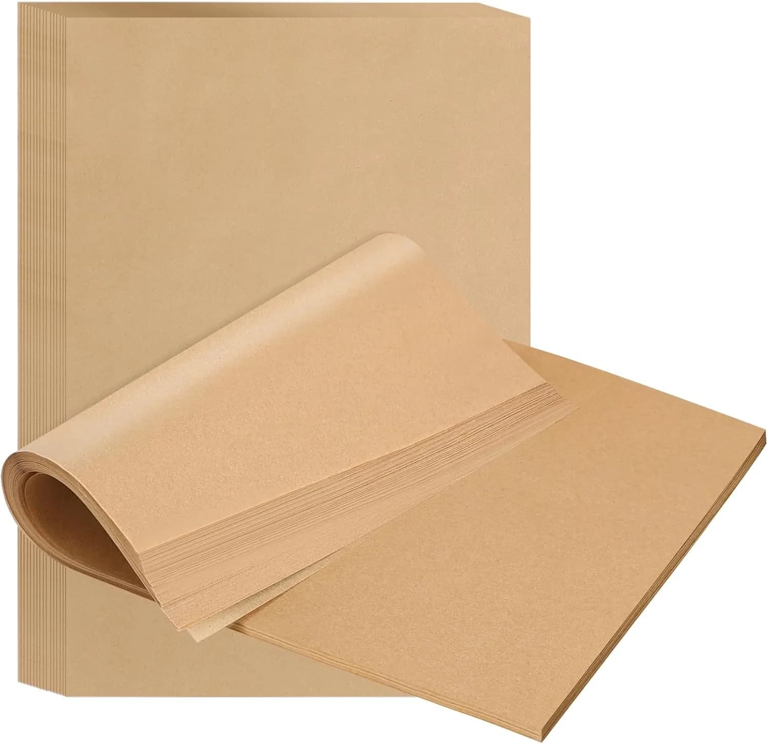 100Pcs Parchment Paper Sheets, Unbleached Parchment Paper for Baking Grilling Air Fryer and Steaming, Precut Non-Stick Parchment Baking Sheets in Quarter Size for Bread Cakes Cookies Kovpnor