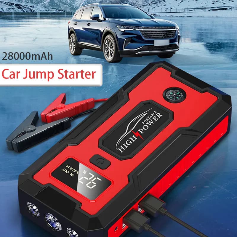 Avviatore batteria per auto 28000mAh Avviatore di emergenza per auto portatile Caricabatteria per auto Booster Dispositivo di avviamento booster portatile per banca di potere