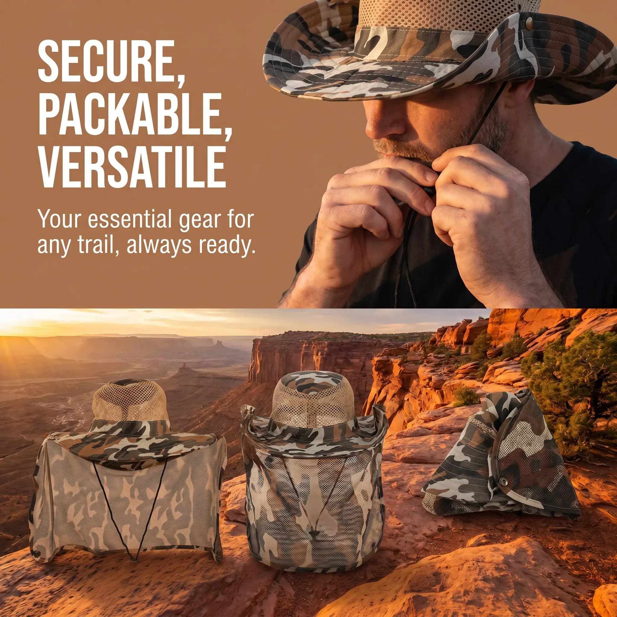 Camouflage Fishing Hat Breathable Neck Flap Hat Long Mesh Net Sun Protection Anti-Biting Outdoor Net Cap Fishing Hats