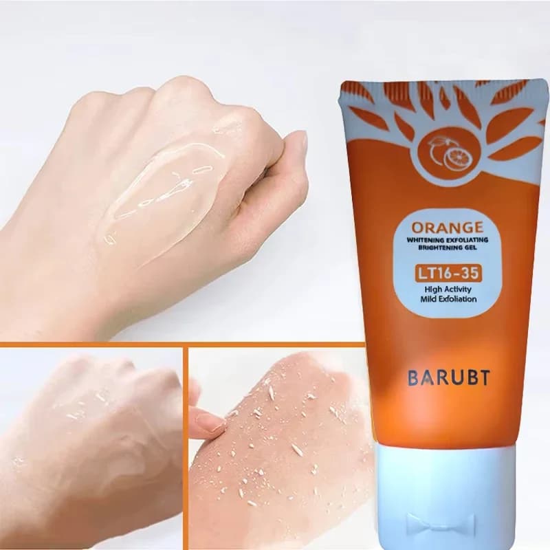 50 g orange exfoliating gel for face and body, delicate orange facial scrub, body cleanser gel, dead skin removal scrub, skin cleanser