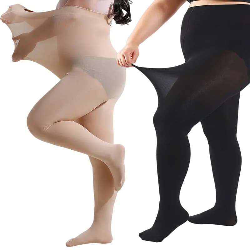 Collant in nylon taglie forti da 70 denari a vita alta super elastico 4XL Collant da donna di grandi dimensioni per donne grandi fino a 150 kg/330 libbre