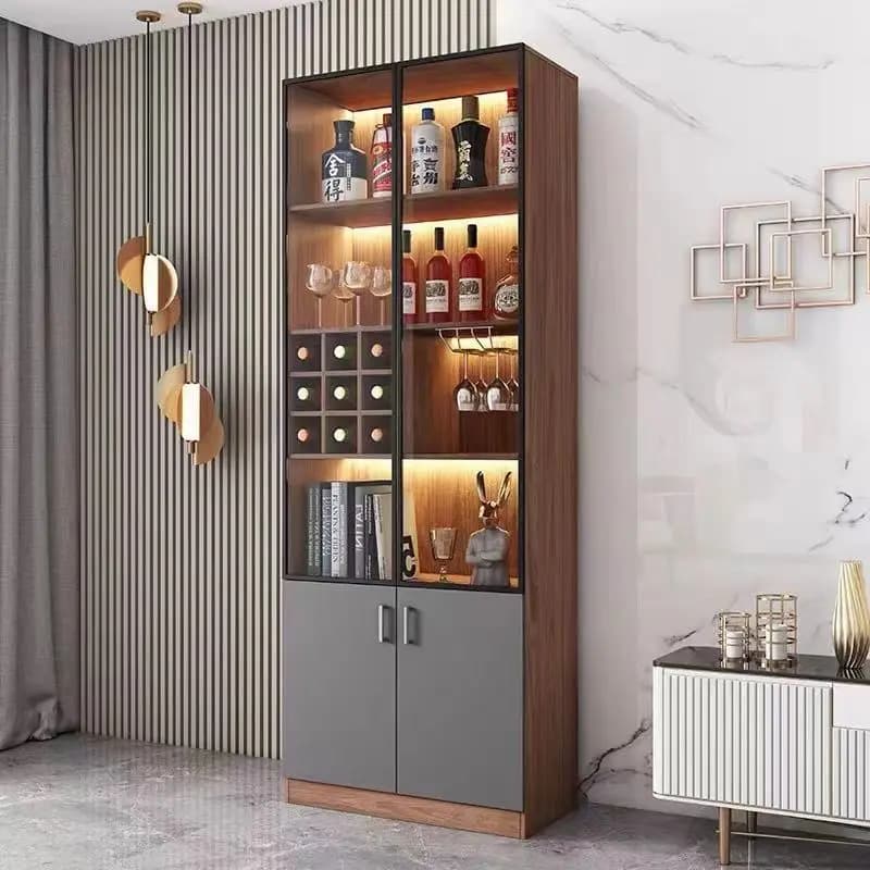 Bar da esterno Vetrina per whisky Mobili Armadi aperti Vino Frigorifero Cantina Portabottiglie Armadietto ad angolo Vitrina Vidrio Rack