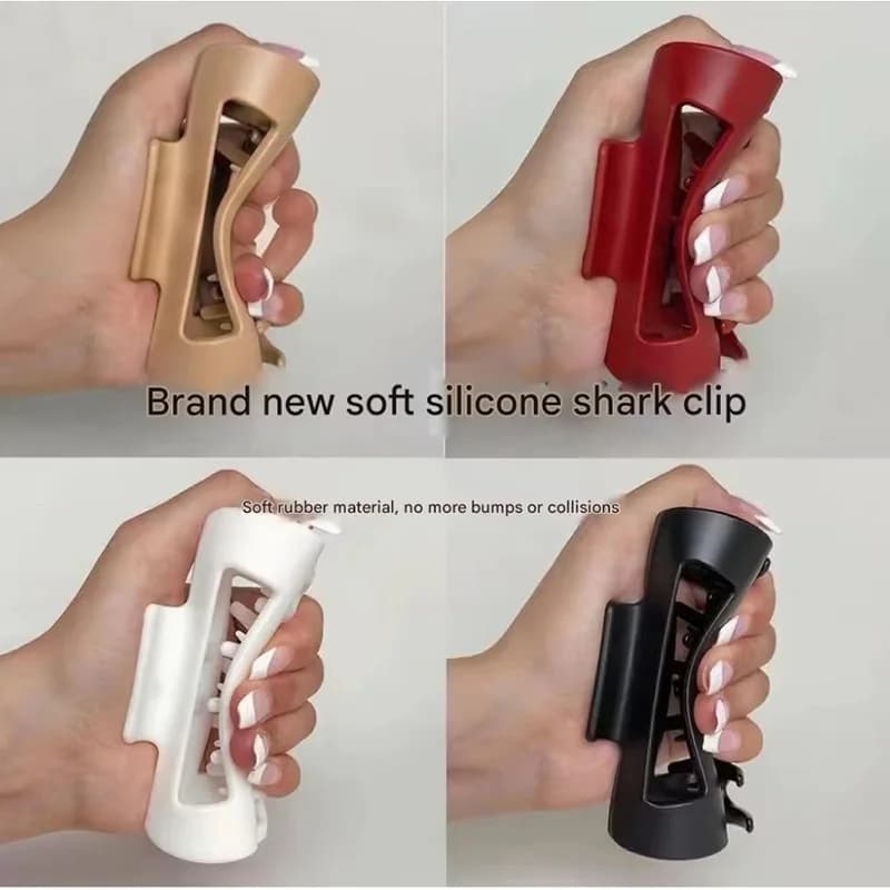 2025 Nuovi fermagli per capelli in silicone morbido per le donne Non fragile pieghevole clip di squalo anti goccia copricapo a forcina non danneggiano i capelli