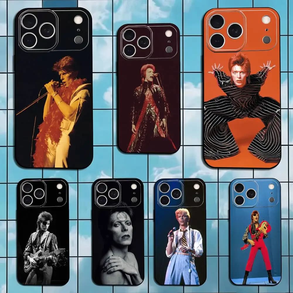 British rock musician-David Bowie Phone Case For iPhone 16, 17,14,15,13,12,11 Plus,Pro Max Soft Black Cover