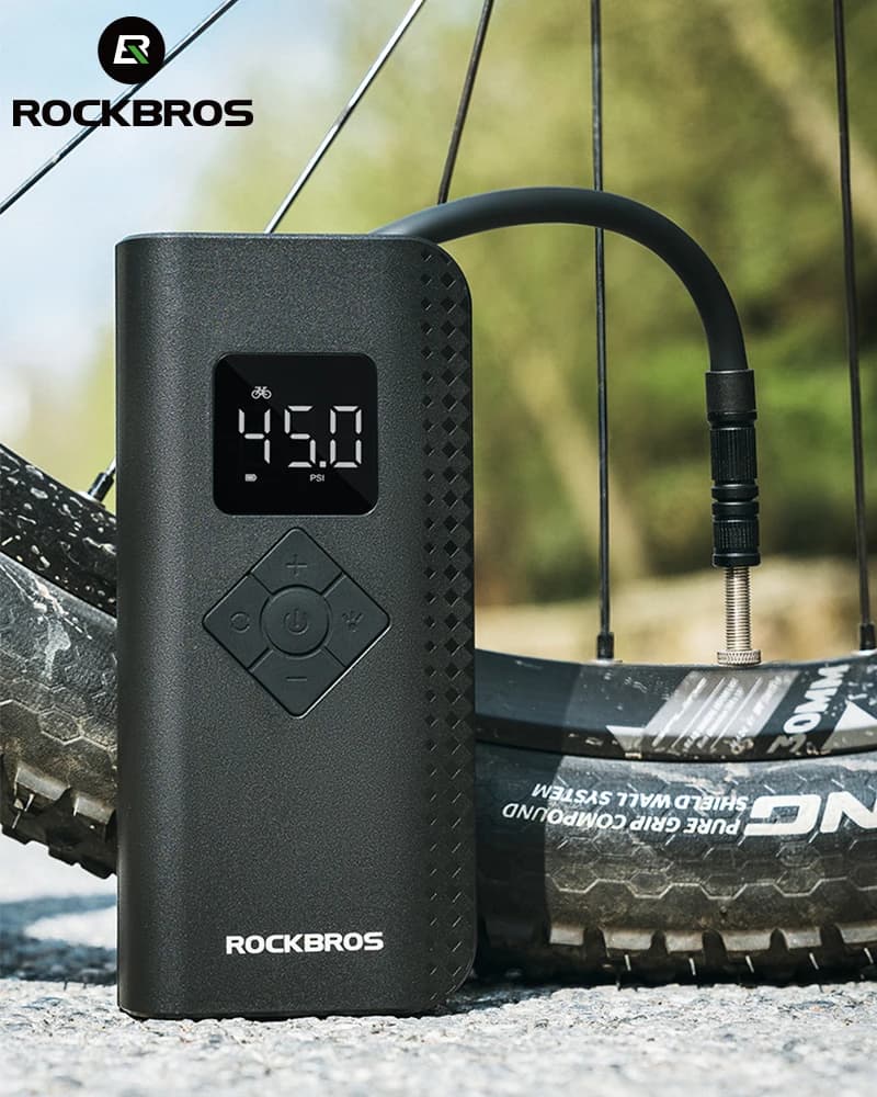 ROCKBROS 150psi Ciclismo Pompa Elettrica Portatile Senza Fili Pneumatico Auto Moto Basket Gonfiatore Ad Aria Pompa Da Bici LED Pompa Da Bicicletta 2000mAh