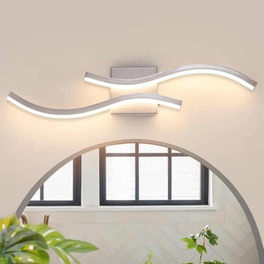 Lampada da Bagno a LED 26W 5CCT Dimmerabile, Moderna Illuminazione LED per Specchio, Barra Luminosa per Bagno