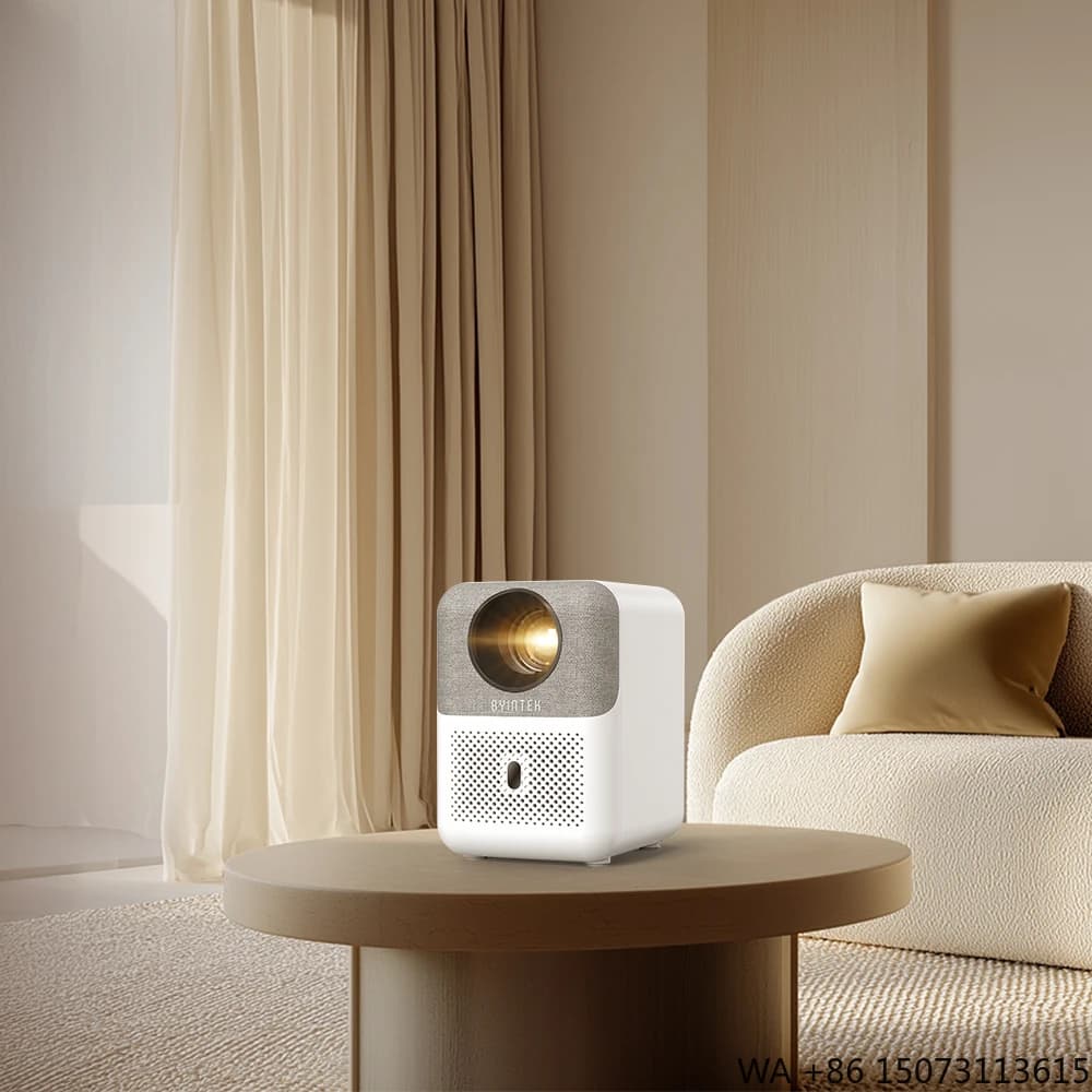 Proiettore 4K Smart WiFi 3D LCD Android per Home Theater, Antipolvere, 1080P Mini Smart con Design in Tessuto Artistico
