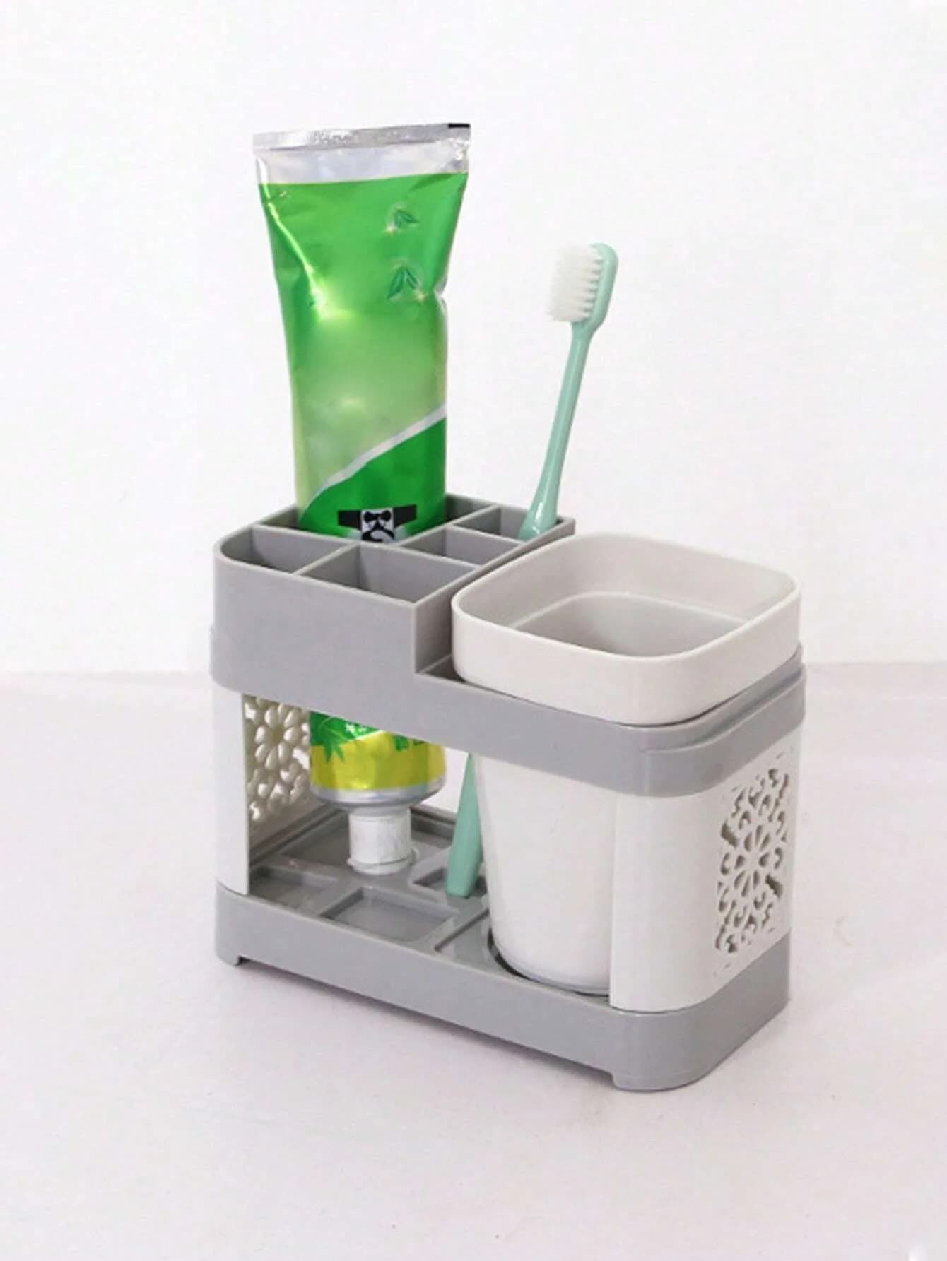 Portaspazzolini con set di bicchieri per il risciacquo, creativo porta spazzolini e bicchieri per coppia, per bagno di casa