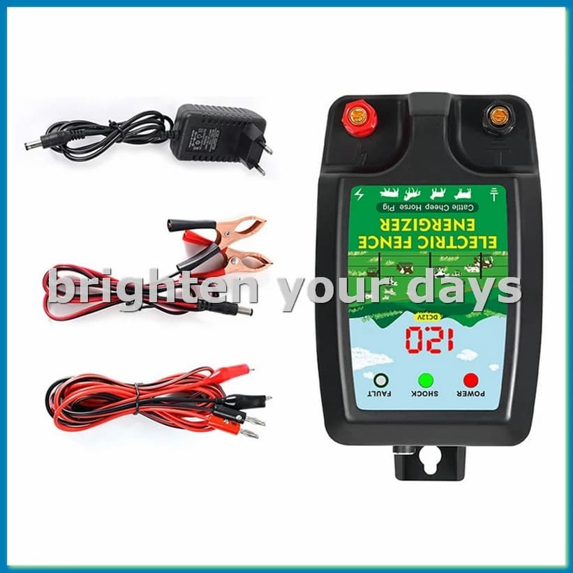 Caricatore per recinzione elettronica per bestiame Caricatore per recinzione elettronica da 10 km Controller ad alta tensione per bovini ovini EU-Plug-A79U