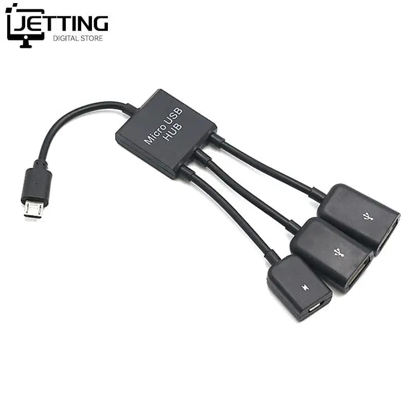 3 In 1 Micro USB Type C HUB Male Double USB 2.0 Host OTG Adapter Cable for Smartphone Computer Tablet 3 Doors