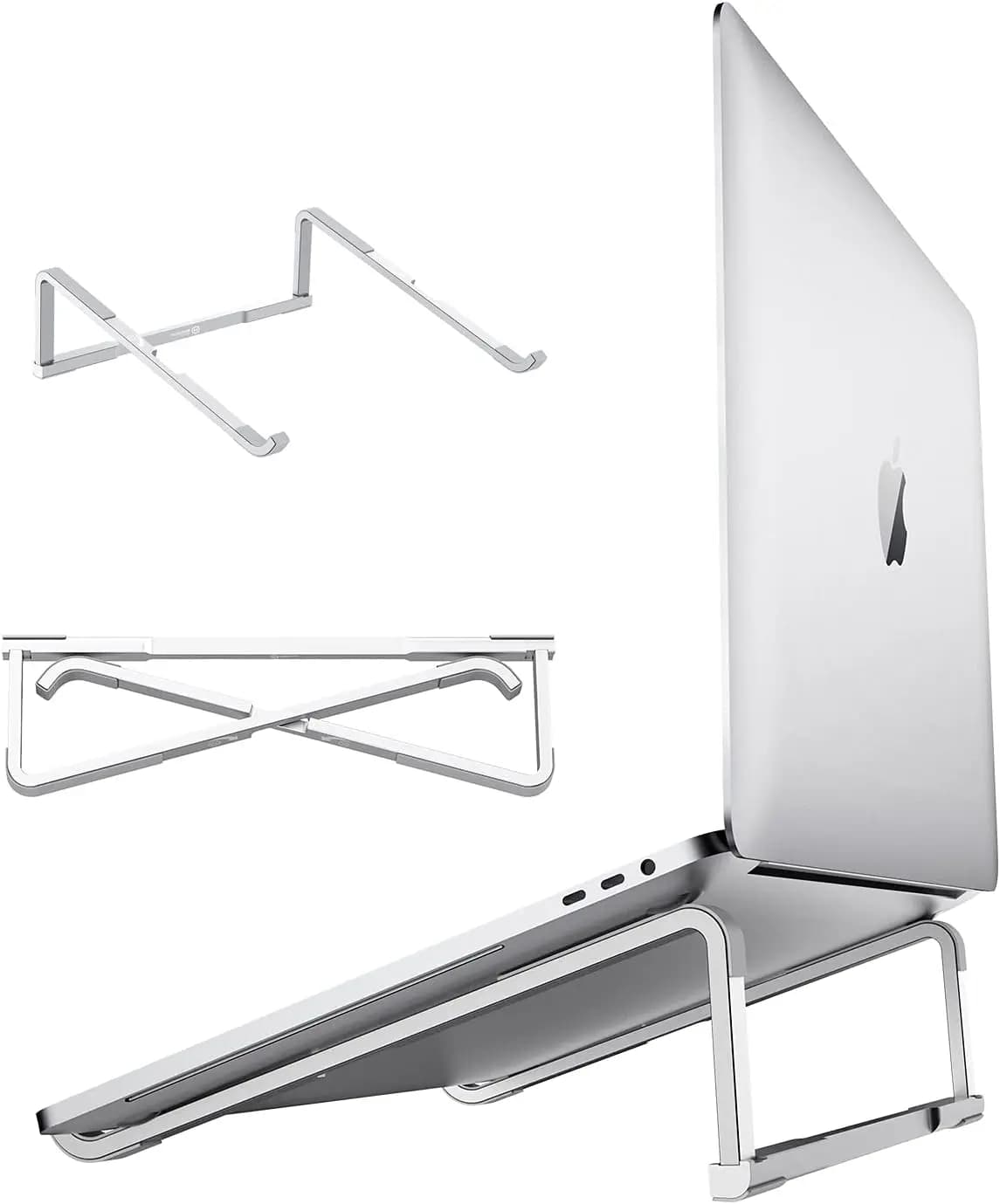 Supporto Pieghevole in Alluminio per Laptop da 10-15.6", Leggero e Portatile, Previene il Surriscaldamento con Design Antiscivolo