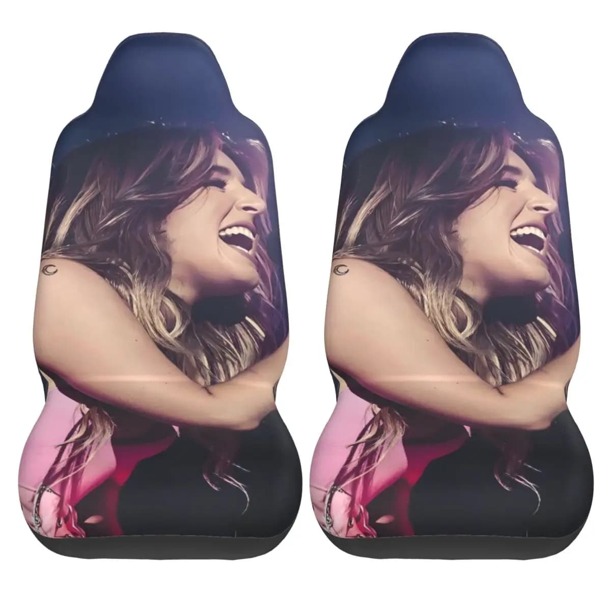 L-Lolas I-Indigos Car Seat Covers, Spanish Cantante, Design Cool, Polyester, Comfortable, Two Piece Set