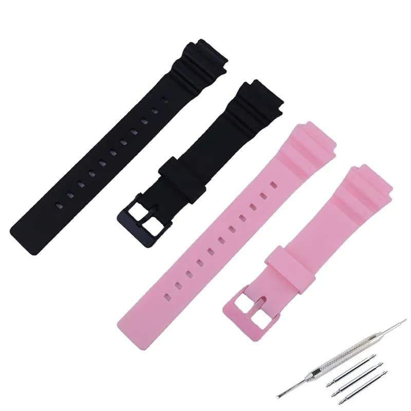 18mm Men's Resin watch strap accessories compatible with Casio MRW-200H MRW-S300H w-218 Rubber Watch Bands wristband bracelet