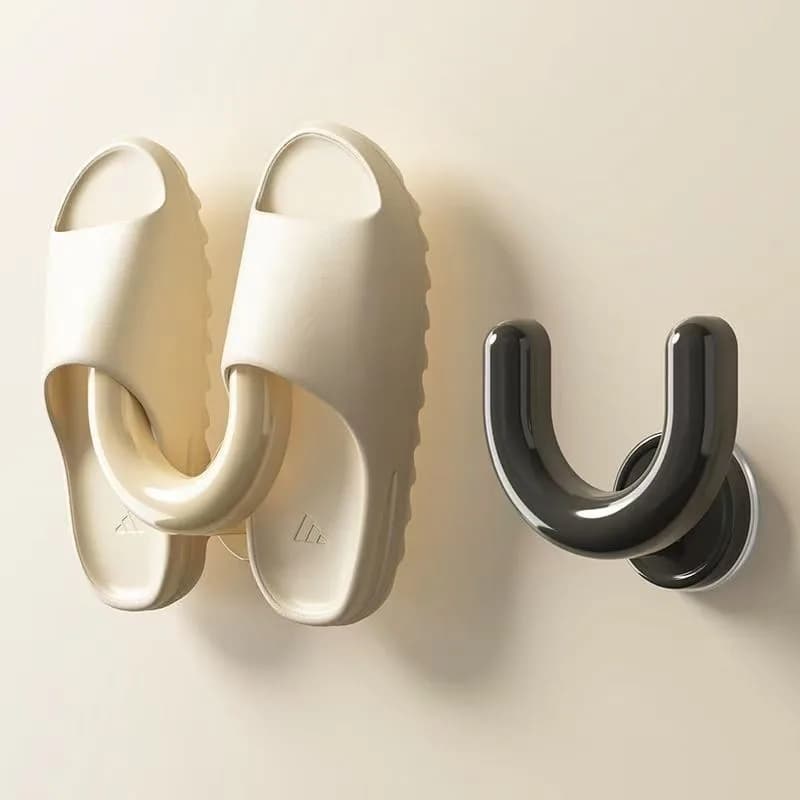 Bathroom Suction Cup Hook Shoe Rack Drainage Hanging Shelf No Drilling Required Bathroom Specialty Storage Organizer