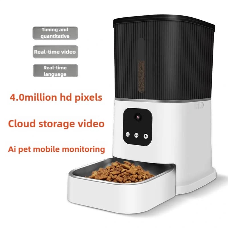 STLFSupplier Factory Price 6L Smart Automatic Pet Feeder Double Bowls Translucent Cat Food Dog Food Smart Feeder
